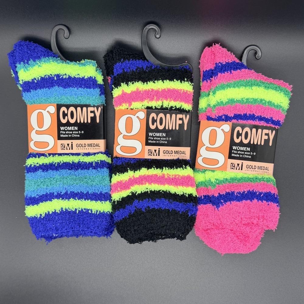 Comfy Womens 3 Pack Fuzzy Socks Fluffy Slipper ComfyCabin Soft Fleece Warm